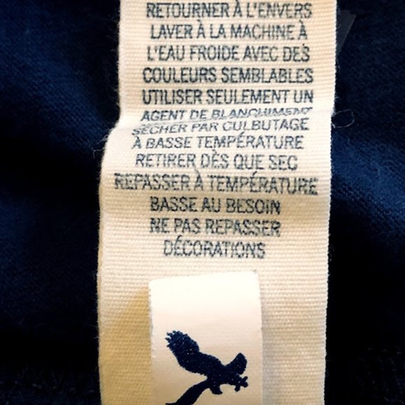 AMERICAN EAGLE blue blouse / top w hood, M - Picture 12 of 14